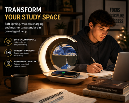 3-in-1 Quicksand LED Lamp with Wireless Charger