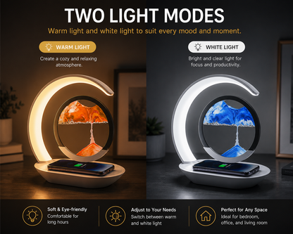 3-in-1 Quicksand LED Lamp with Wireless Charger