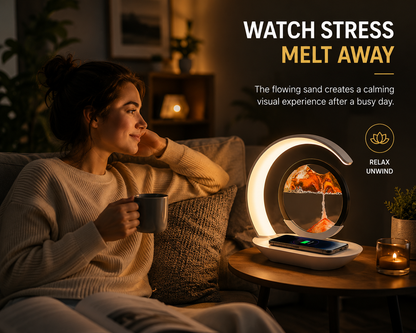 3-in-1 Quicksand LED Lamp with Wireless Charger